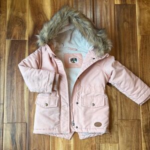 Cozy Pink Fur-Trimmed Kids Jacket